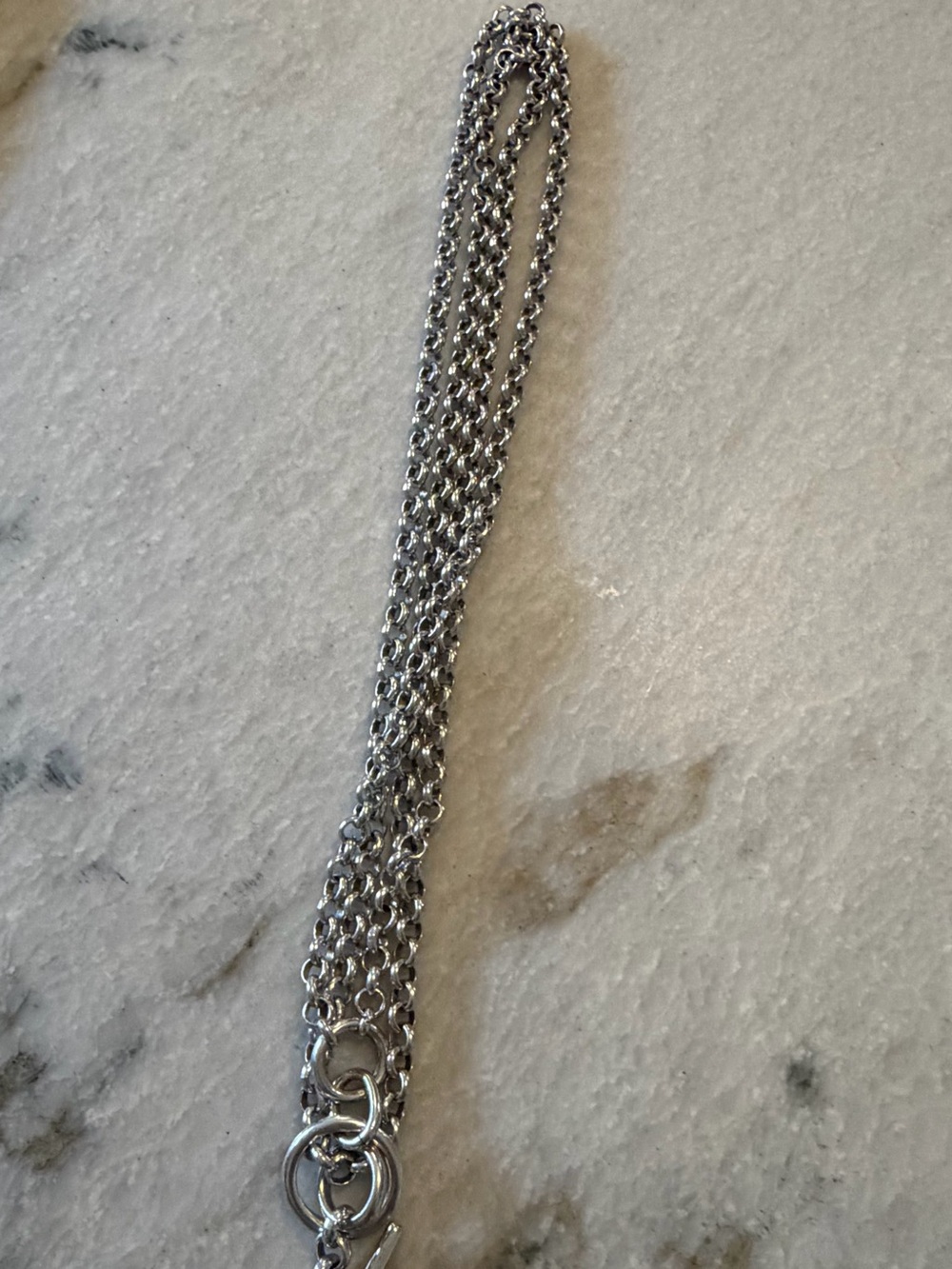 Layered Silver-Tone Multi Strand Necklace for Women